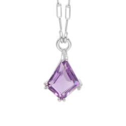 Handmade Sterling Silver Pendant Amethyst Gemstone Minimalist Necklace
