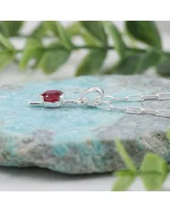 Ruby Pendant | 925 Sterling Silver Handmade Minimalist Gemstone Jewelry
