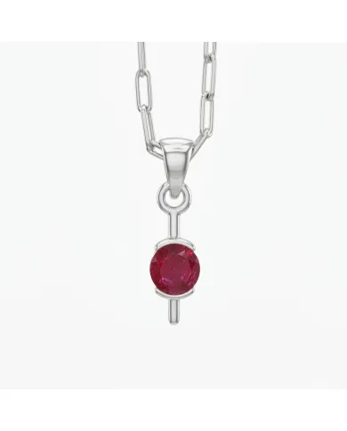 Ruby Pendant | 925 Sterling Silver Handmade Minimalist Gemstone Jewelry