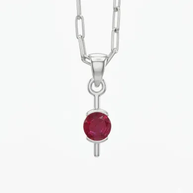 Ruby Pendant | 925 Sterling Silver Handmade Minimalist Gemstone Jewelry