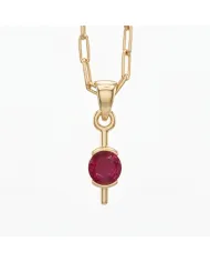 Ruby Gemstone Pendant Necklace | 18K Gold Plated Handmade Jewelry