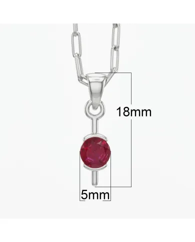 Ruby Pendant | 925 Sterling Silver Handmade Minimalist Gemstone Jewelry