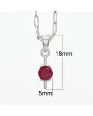 Ruby Pendant | 925 Sterling Silver Handmade Minimalist Gemstone Jewelry