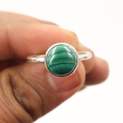 Malachite Ring, Sterling Silver Ring, Love Promise Ring, Minimalist Ring, Handmade Ring, Ring For Women, Taurus Birthstone Ring