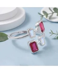 Ruby & Moonstone Ring | 925 Sterling Silver Gemstone Jewelry Gift