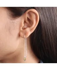 Citrine Thread Earrings - 925 Sterling Silver Handmade Jewelry