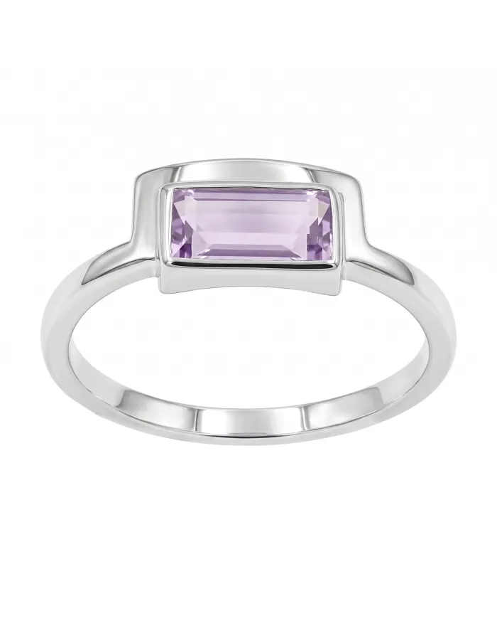 Natural Amethyst Ring - 925 Sterling Silver Handmade Jewelry for Her