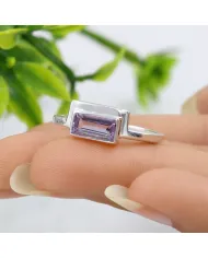 Natural Amethyst Ring - 925 Sterling Silver Handmade Jewelry for Her