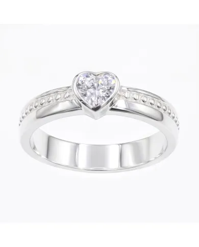 Swarovski Crystal Heart Ring - 925 Sterling Silver Women's Jewelry