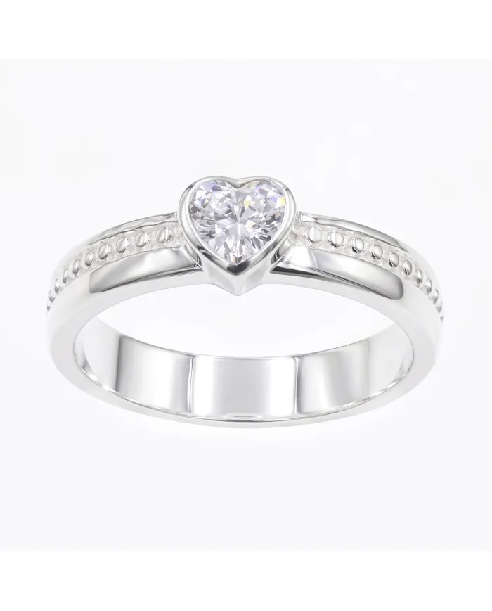 Swarovski Crystal Heart Ring - 925 Sterling Silver Women's Jewelry