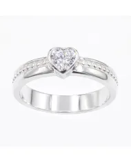 Swarovski Crystal Heart Ring - 925 Sterling Silver Women's Jewelry