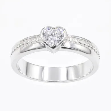 Swarovski Crystal Heart Ring - 925 Sterling Silver Women's Jewelry