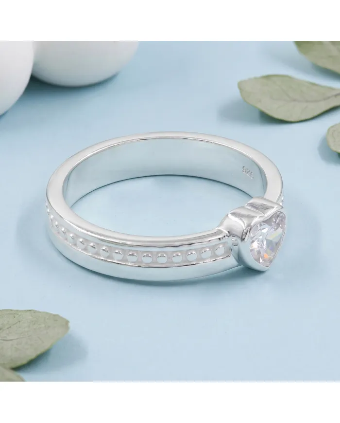Swarovski Crystal Heart Ring - 925 Sterling Silver Women's Jewelry
