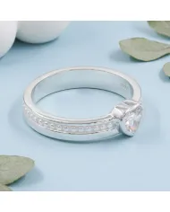 Swarovski Crystal Heart Ring - 925 Sterling Silver Women's Jewelry