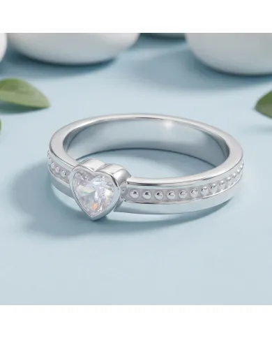 Swarovski Crystal Heart Ring - 925 Sterling Silver Women's Jewelry