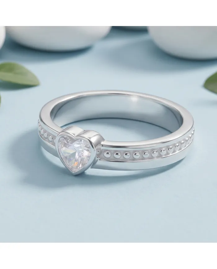 Swarovski Crystal Heart Ring - 925 Sterling Silver Women's Jewelry