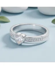 Swarovski Crystal Heart Ring - 925 Sterling Silver Women's Jewelry