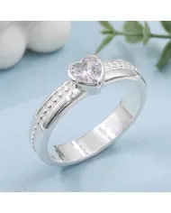 Swarovski Crystal Heart Ring - 925 Sterling Silver Women's Jewelry