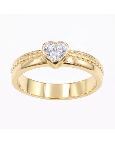 18K Gold Plated Swarovski Crystal Heart Ring Handmade Jewelry for Women