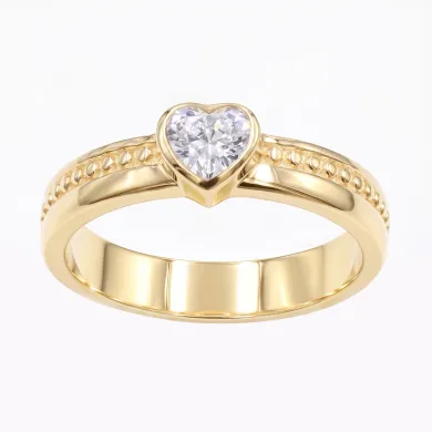 18K Gold Plated Swarovski Crystal Heart Ring Handmade Jewelry for Women