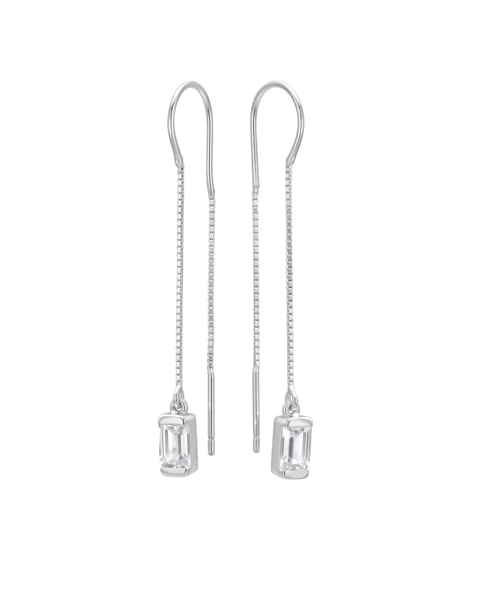 Swarovski Crystal Threader Earrings – 925 Sterling Silver Drop Earrings