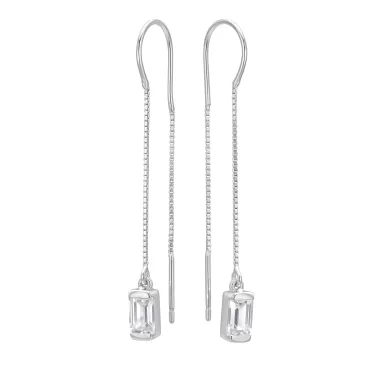 Swarovski Crystal Threader Earrings – 925 Sterling Silver Drop Earrings