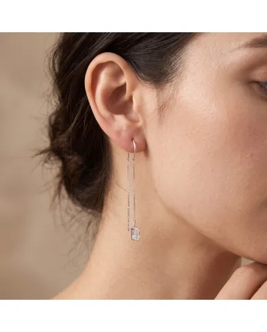 Swarovski Crystal Threader Earrings – 925 Sterling Silver Drop Earrings