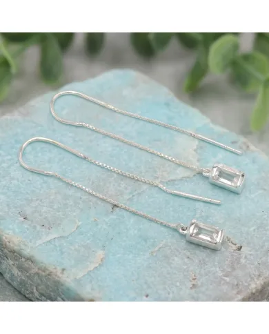 Swarovski Crystal Threader Earrings – 925 Sterling Silver Drop Earrings