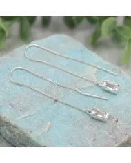 Swarovski Crystal Threader Earrings – 925 Sterling Silver Drop Earrings