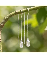 Swarovski Crystal Threader Earrings – 925 Sterling Silver Drop Earrings