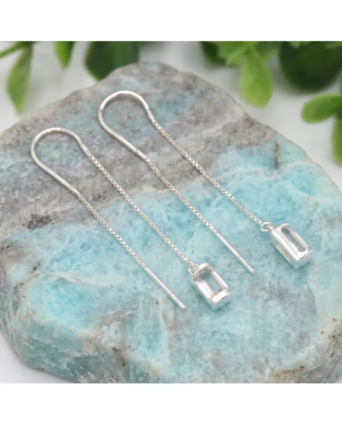 Swarovski Crystal Threader Earrings – 925 Sterling Silver Drop Earrings