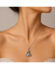 Moonstone Butterfly Necklace - 925 Sterling Silver Minimalist Pendant
