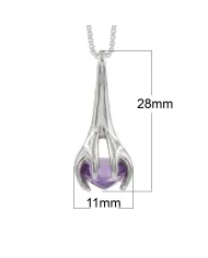 Amethyst Holding Hands Pendant Necklace | 925 Sterling Silver Jewelry