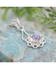 Moonstone Flower Pendant 925 Sterling Silver - Handmade Jewelry for Her