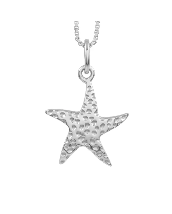 925 Sterling Silver Starfish Pendant – Handmade Unisex Minimalist Jewelry