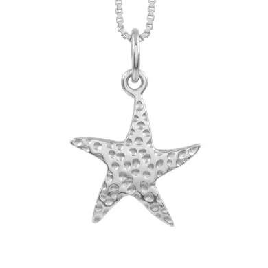 925 Sterling Silver Starfish Pendant – Handmade Unisex Minimalist Jewelry