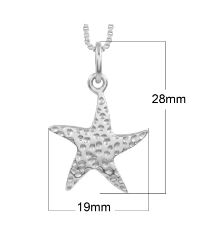 925 Sterling Silver Starfish Pendant – Handmade Unisex Minimalist Jewelry