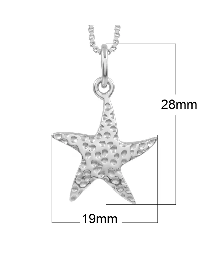 925 Sterling Silver Starfish Pendant – Handmade Unisex Minimalist Jewelry