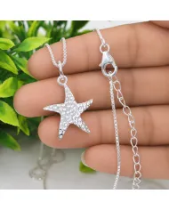 925 Sterling Silver Starfish Pendant – Handmade Unisex Minimalist Jewelry