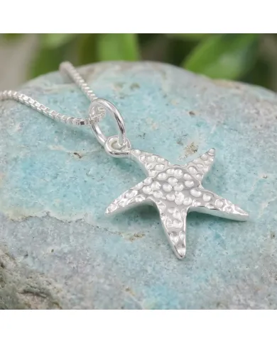 925 Sterling Silver Starfish Pendant – Handmade Unisex Minimalist Jewelry
