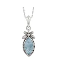 Swiss Blue Topaz Starfish Pendant - 925 Sterling Silver Dainty Jewelry