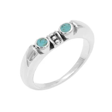 Arizona Turquoise Ring - 925 Sterling Silver Handmade Band
