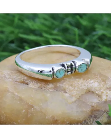 Arizona Turquoise Ring - 925 Sterling Silver Handmade Band