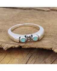 Arizona Turquoise Ring - 925 Sterling Silver Handmade Band