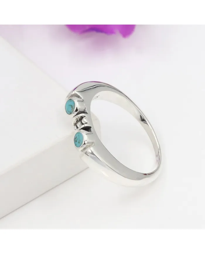 Arizona Turquoise Ring - 925 Sterling Silver Handmade Band