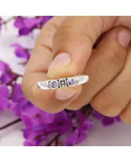 Tanzanite Ring - 925 Sterling Silver Handmade Band Minimalist Jewelry