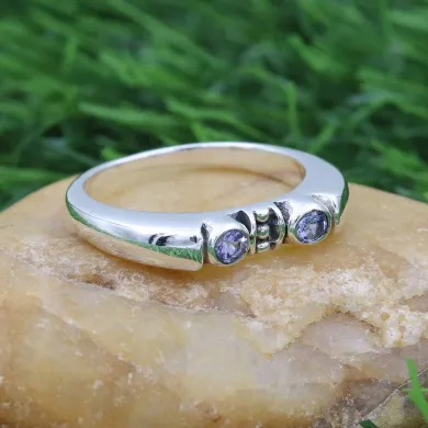 Tanzanite Ring - 925 Sterling Silver Handmade Band Minimalist Jewelry