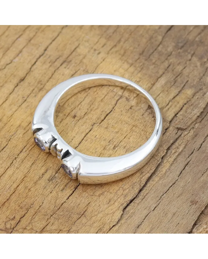Tanzanite Ring - 925 Sterling Silver Handmade Band Minimalist Jewelry