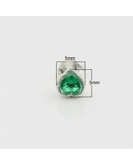 925 Sterling Silver Emerald Heart Stud Earrings for Women and Men