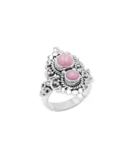 Pink Opal Ring – 925 Sterling Silver Handmade Dainty Bohemian Jewelry